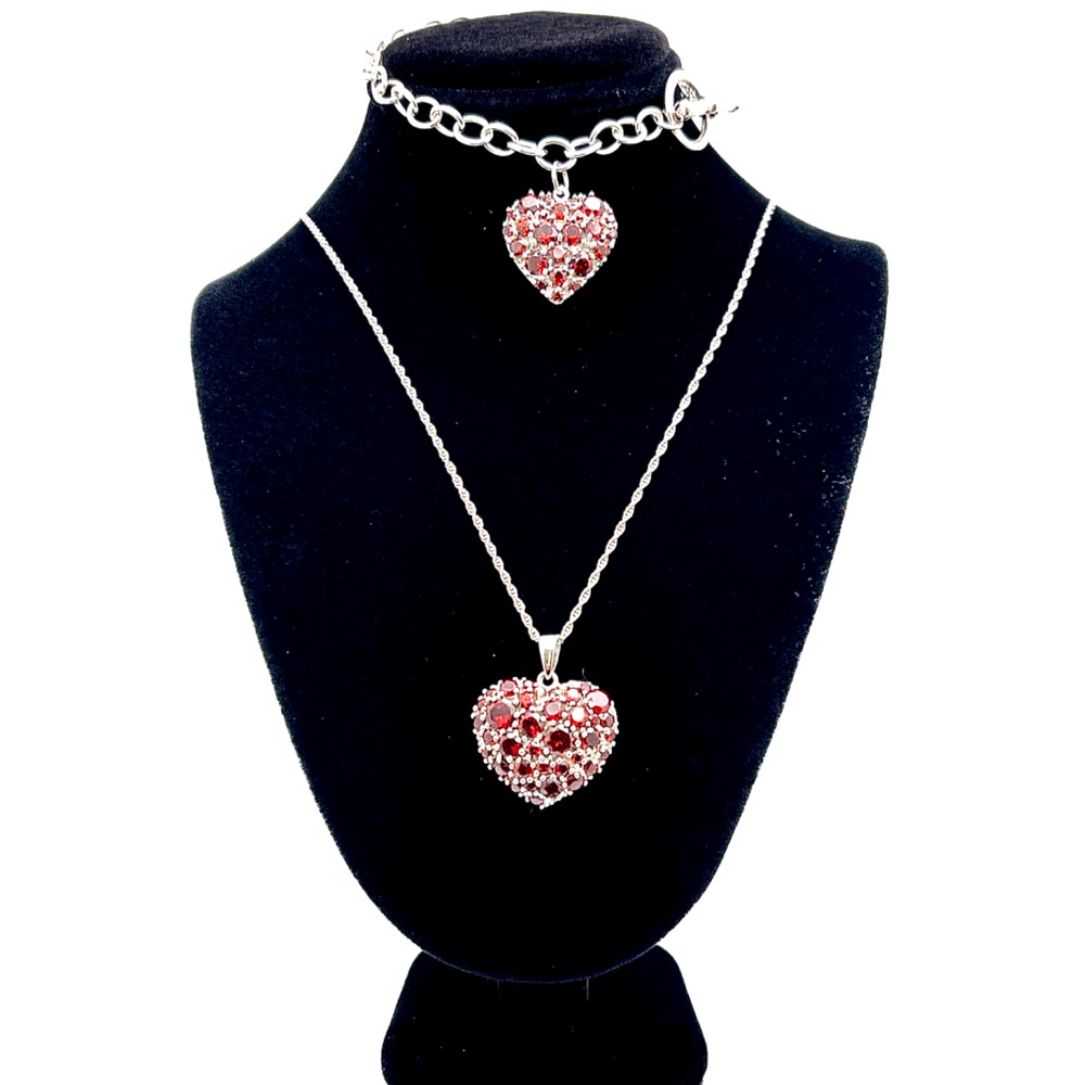 .925 Sterling Silver Ruby Heart